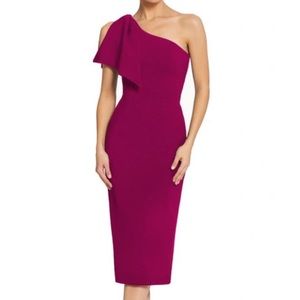 New Dress The Population Raspberry Pink One Shoulder Sheath Dress size L
